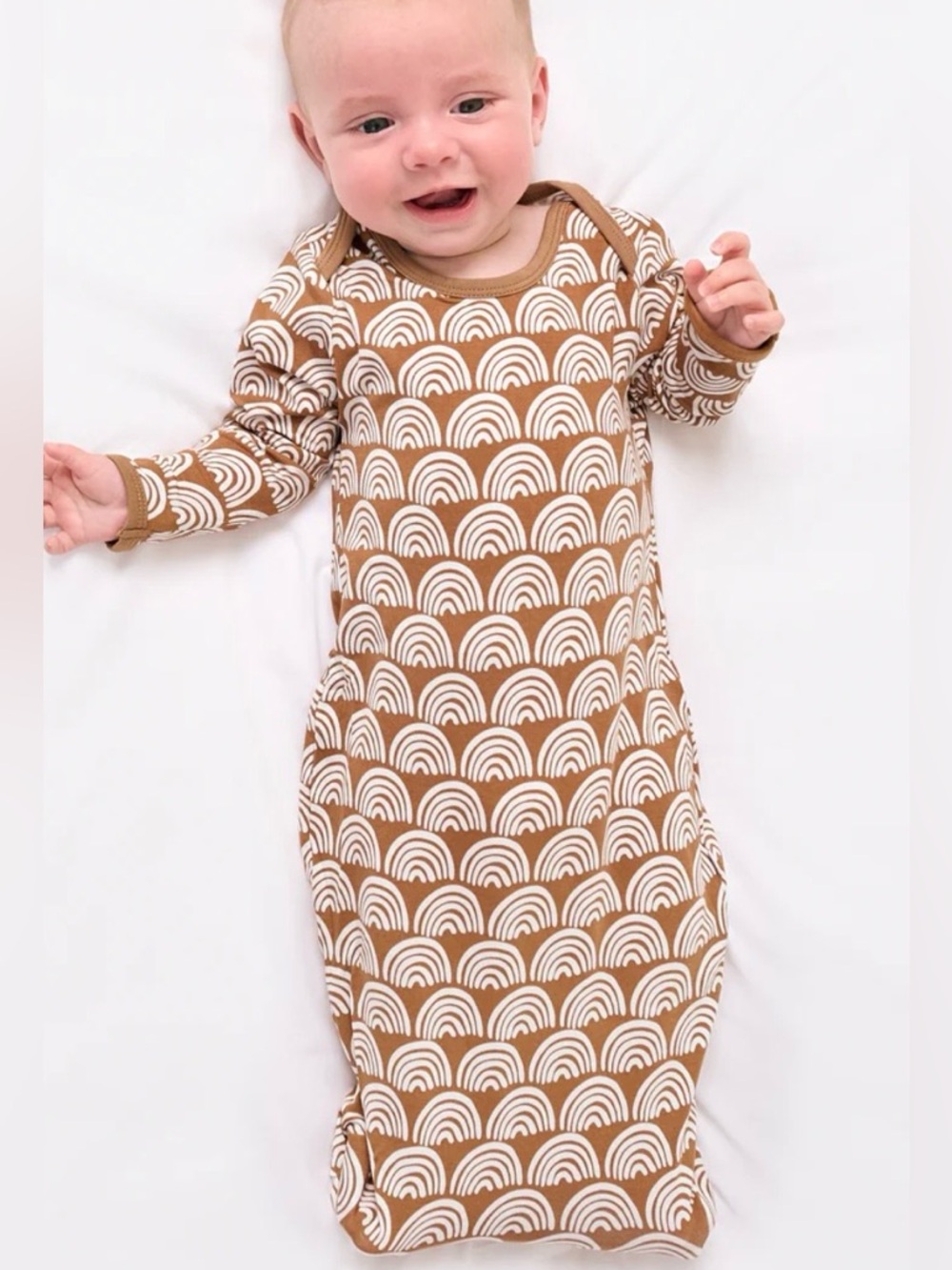 Little Sleepies Rust Rainbows Infant Gown Sac Sack Newborn Neutral Unisex